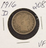 1916-D BARBER QUARTER - VF