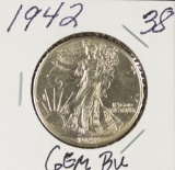 1942 - WALKING LIBERTY HALF DOLLAR - GEM BU