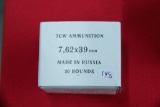 1 Box of 20, TCW 7.62 x 39 MM Russia