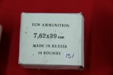 1 Box of 20, TCW 7.62 x 39 MM Russia