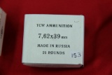 1 Box of 20, TCW 7.62 x 39 MM Russia