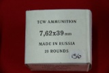 1 Box of 20, TCW 7.62 x 39 MM Russia