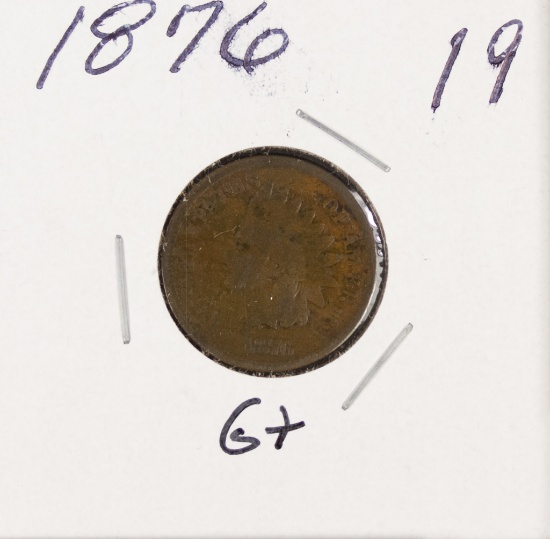 1876 - INDIAN HEAD CENT - G+