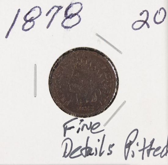 1878 - INDIAN HEAD CENT - F (PITTED)