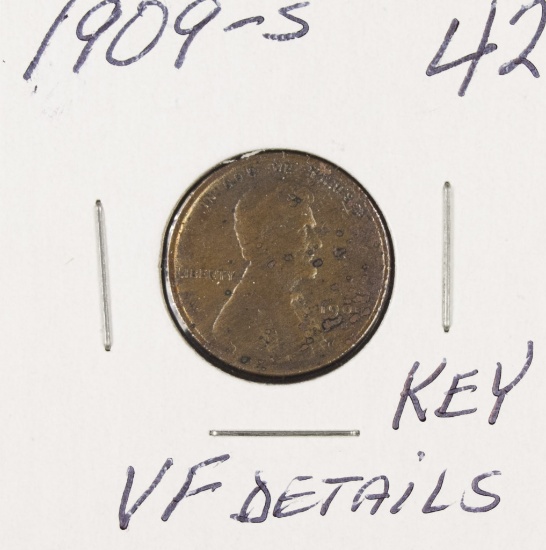 1909-S VDB LINCOLN CENT - VF - DETAILS KEY