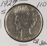 1927-S PEACE DOLLAR - AU