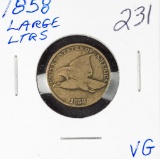 1858 - LG LTRS - FLYING EAGLE CENT - VG