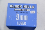 1 Box of 50, Black Hills 9 mm Luger 125 gr Lead RN