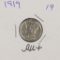 1919-D MERCURY DIME - AU+