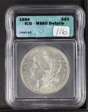 1884 - ICG MS60 - DETAILS MORGAN DOLLAR