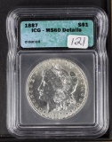 1887 - ICG MS60 - DETAILS MORGAN DOLLAR