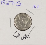 1927-S MERCURY DIME - CH AU