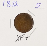 1872 - INDIAN HEAD CENT - XF+