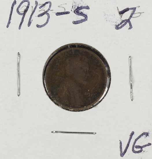 1913-S Lincoln Cent - VG