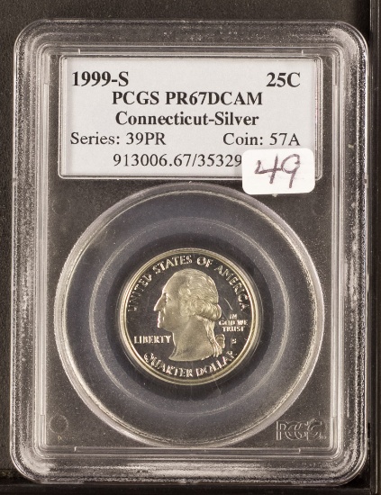 1999-S PCGS Proof 67 Silver Connecticut