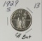 1929-S STANDING LIBERTY QUARTER - CH BU