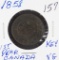 1858 - CANADIAN LARGE CENT - VG