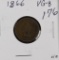 1866 - INDIAN HEAD CENT - VG