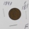 1893 - INDIAN HEAD CENT - F