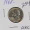 1945 - WASHINGTON QUARTER - UNC