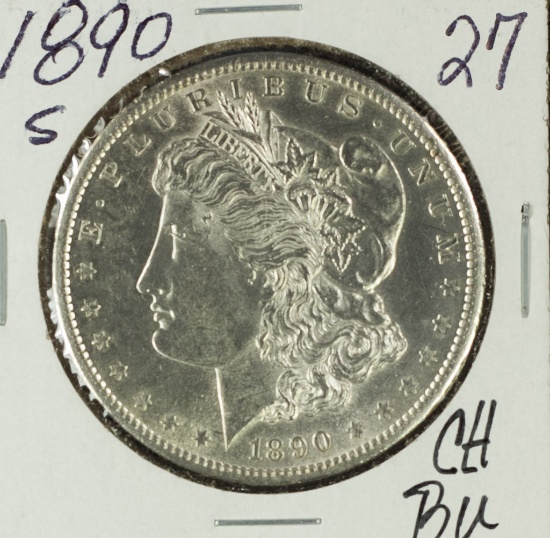 1890-S MORGAN DOLLAR - CH BU