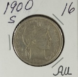 1900-S BARBER HALF DOLLAR - AU