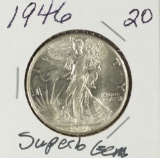 1946 - WALKING LIBERTY HALF DOLLAR - GEM BU