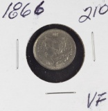 1866 - NICKEL THREE CENT PIECE - VF