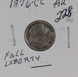 1876-CC SEATED LIBERTY DIME - AU