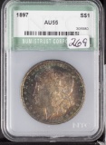 1897 - MORGAN DOLLAR - AU - RAINBOW TONING