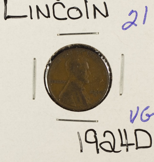 1924-D LINCOLN CENT - VG