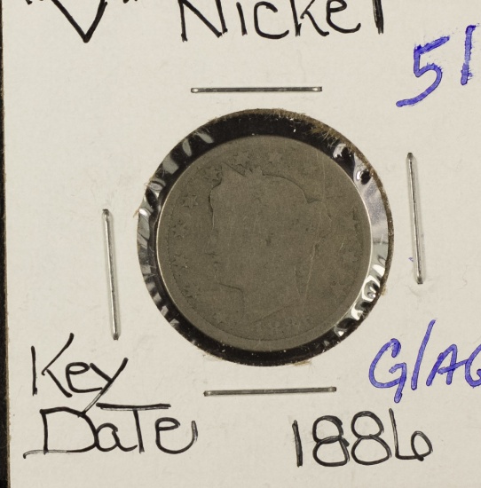 1886 - LIBERTY "V" NICKEL - G/AG