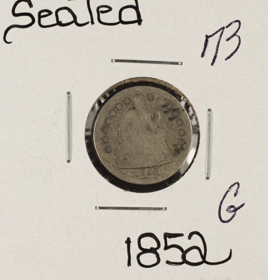1852 - LIBERTY SEATED DIME - G