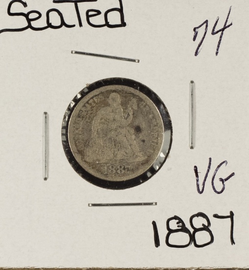 1887 - LIBERTY SEATED DIME - VG
