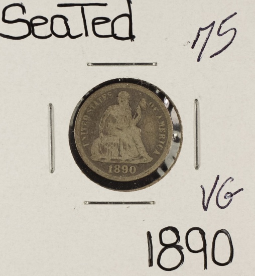 1890 - LIBERTY SEATED DIME - VG
