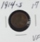 1914-S LINCOLN CENT - VF