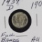 1937-D MERCURY DIME - AU FULL BANDS