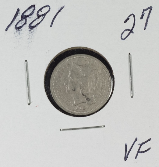 1881 NICKEL THREE CENT PIECE