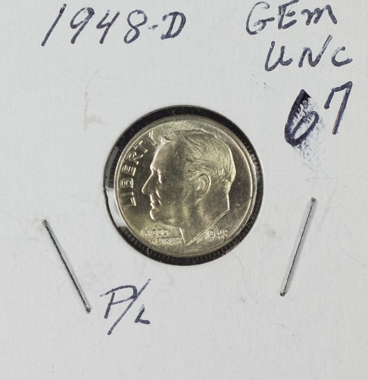 1948-D ROOSEVELT DIME - GEM BU