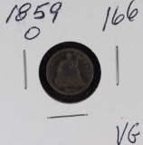 1859-O SEATED LIBERTY HALF DIME-VG