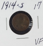 1914-S LINCOLN CENT - VF