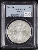 2007 W PCGS MS70 SILVER EAGLE