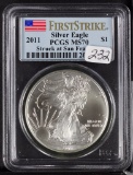 2011-S PCGS MS70 FIRST STRIKE SILVER EAGLE