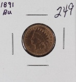 1891 - INDIAN HEAD CENT - BU RED