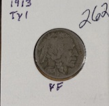 1913- TYPE I BUFFALO NICKEL - VF