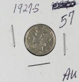 1927-S MERCURY DIME - AU