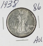 1938 WALKING LIBERTY HALF DOLLAR - AU