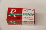 1 Box of 50, Remington Hi-Speed 22 LR Golden