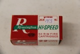 1 Box of 50, Remington Hi-Speed 22 LR Golden