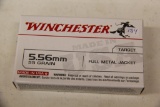 1 Box of 20, Winchester 5.56 mm 55 gr FMJ